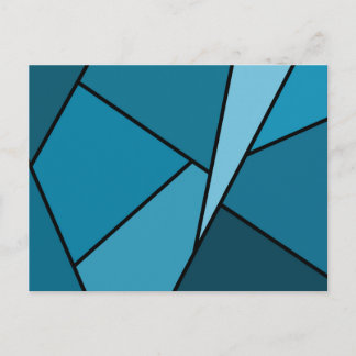 Abstract Teal Polygons Postcard