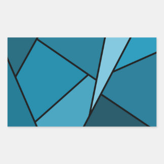 Abstract Teal Polygons Rectangular Sticker