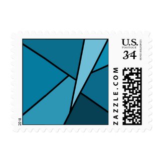 Abstract Teal Polygons – Small Postage