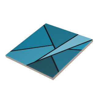 Abstract Teal Polygons Tile
