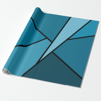 Abstract Teal Polygons wrapping paper