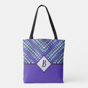 Abstract Teal, Purple & Black Tribal Inspired Tot Tote Bag
