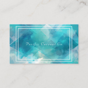 Abstract Teal Watercolor Geometric Overlap Modern Business Card