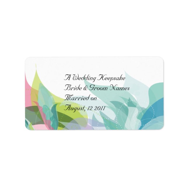 Abstract Teal Wedding Favor Lip Balm Tube Label (Front)
