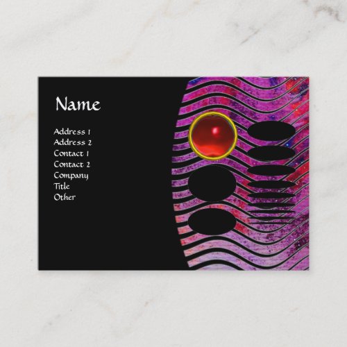 ABSTRACT TECHNO MONOGRAM red ruby Business Card