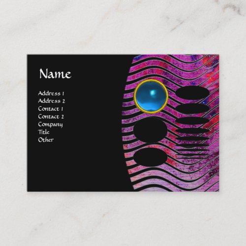 ABSTRACT TECHNO MONOGRAM sapphire blue Business Card