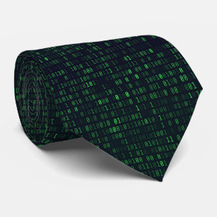 Abstract Technology Binary Code Digital IT Pattern Neck Tie