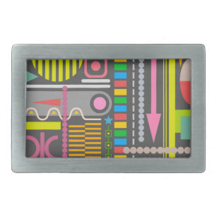 Abstract Technology Control Panel Pattern Belt Buckle