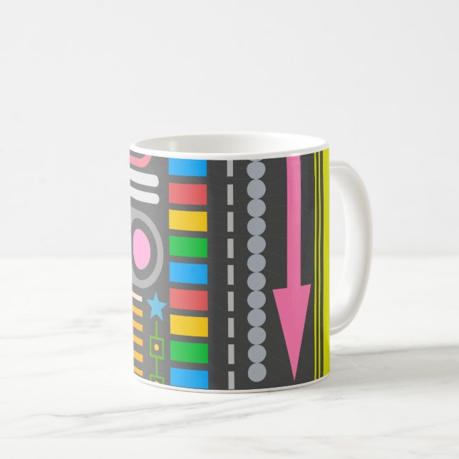 Abstract Technology Control Panel Pattern Coffee Mug (Front Right)