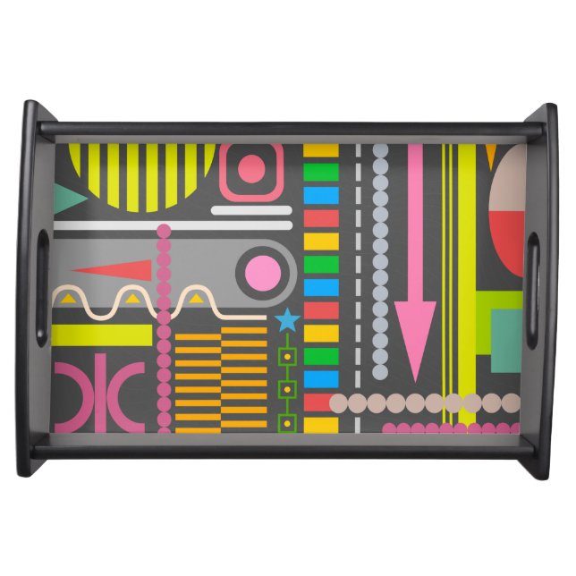 Abstract Technology Control Panel Pattern Serving Tray (Front)