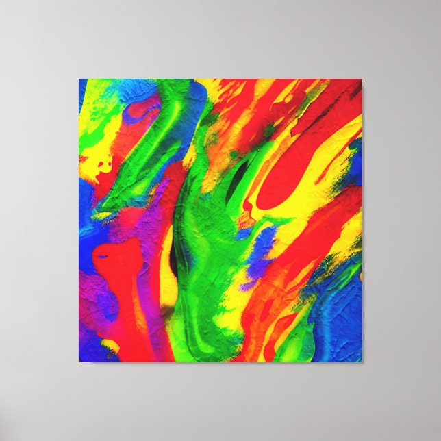 Abstract  tempera  colorful paint. canvas print (Front)
