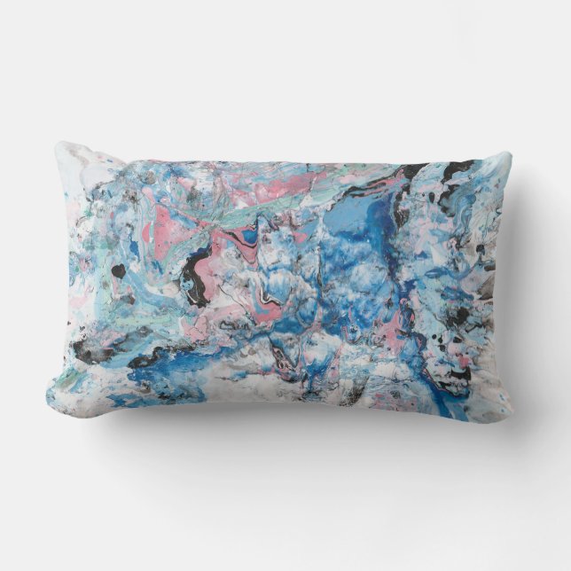 Abstract Template Modern Pink Blue Purple Lumbar Pillow (Front)