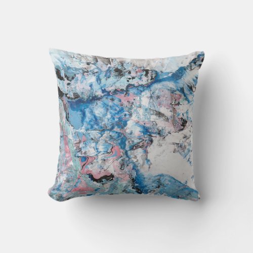 Abstract Template Modern Pink Blue Purple White Throw Pillow