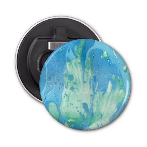 Abstract Template Trendy Blue Green White Marble Bottle Opener