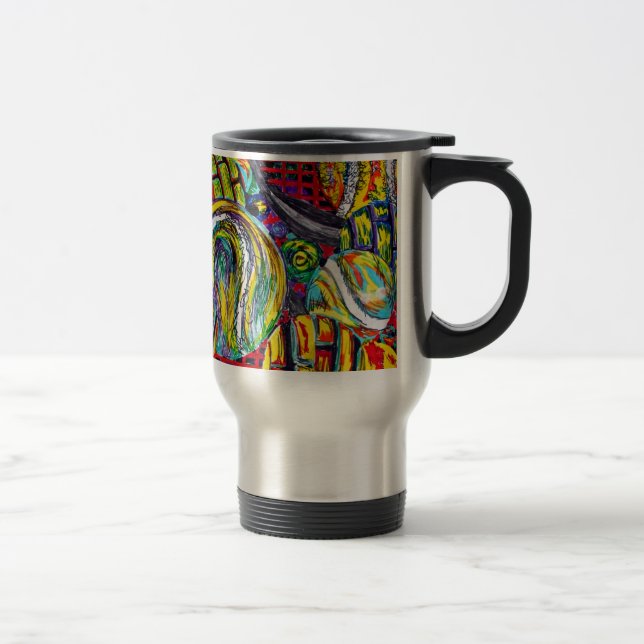 Abstract Tennis Artwork Travel Mug (Right)