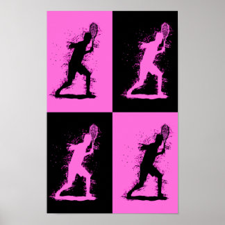 Abstract Tennis Player - Watercolor style  Poster