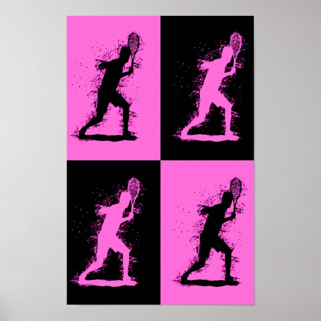 Abstract Tennis Player - Watercolor style  Poster (Front)
