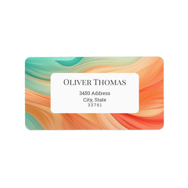 Abstract terracotta and jade green watercolor label (Front)