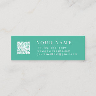 Abstract terracotta and jade green watercolor mini business card