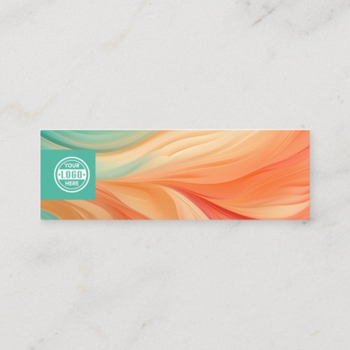 Abstract terracotta and jade green watercolor mini business card
