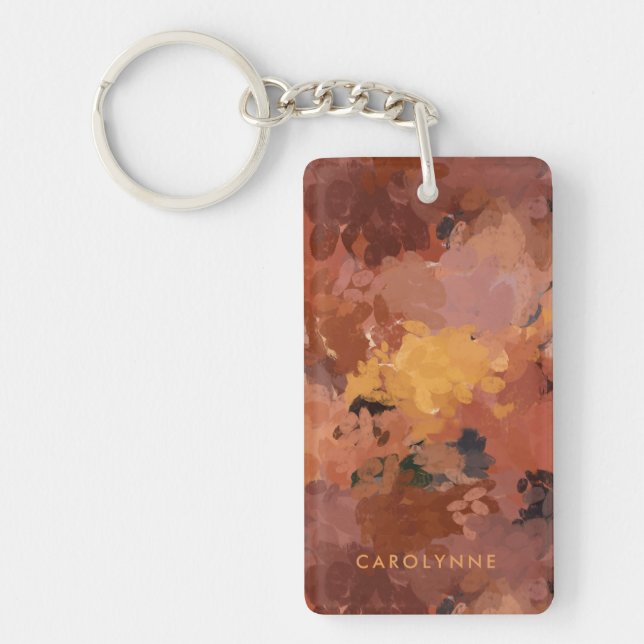 Abstract Terracotta Autumn Colors Photo Keychain (Front)