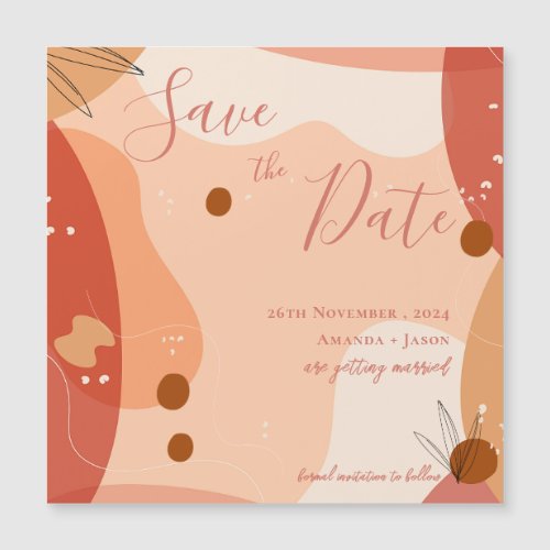 Abstract Terracotta Design Wedding Save the Date 