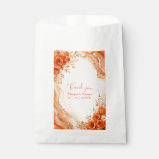 Abstract Terracotta orange fluid marble Wedding Favor Bag