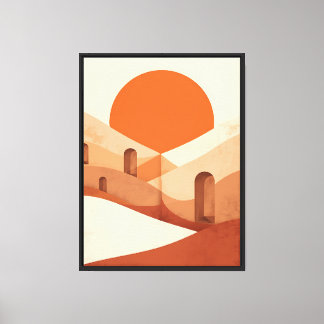 Abstract Terracotta Sunrise Canvas Print