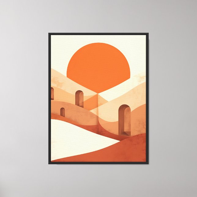 Abstract Terracotta Sunrise Canvas Print (Front)