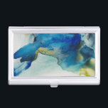 Abstract Terrain - Blue Business Card Case<br><div class="desc">Abstract Terrain II by Sisa Jasper. Unidentifiable shape made from deep blues,  greens,  and accent colors.</div>
