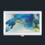 Abstract Terrain - Blue Business Card Case<br><div class="desc">Abstract Terrain II by Sisa Jasper. Unidentifiable shape made from deep blues,  greens,  and accent colors.</div>