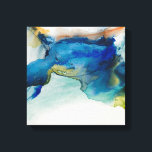 Abstract Terrain - Blue Canvas Print<br><div class="desc">Abstract Terrain II by Sisa Jasper. Unidentifiable shape made from deep blues,  greens,  and accent colors.</div>