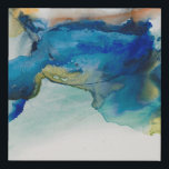 Abstract Terrain - Blue Faux Canvas Print<br><div class="desc">Abstract Terrain II by Sisa Jasper. Unidentifiable shape made from deep blues,  greens,  and accent colors.</div>