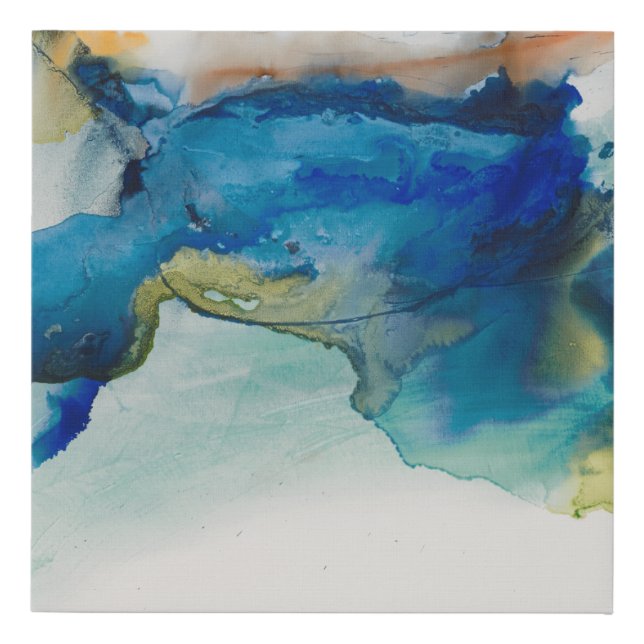 Abstract Terrain - Blue Faux Canvas Print (Front)