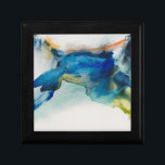 Abstract Terrain - Blue Gift Box<br><div class="desc">Abstract Terrain II by Sisa Jasper. Unidentifiable shape made from deep blues,  greens,  and accent colors.</div>