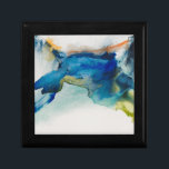 Abstract Terrain - Blue Gift Box<br><div class="desc">Abstract Terrain II by Sisa Jasper. Unidentifiable shape made from deep blues,  greens,  and accent colors.</div>