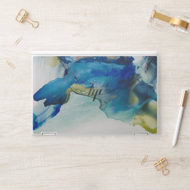 Abstract Terrain - Blue HP Laptop Skin (Desk)