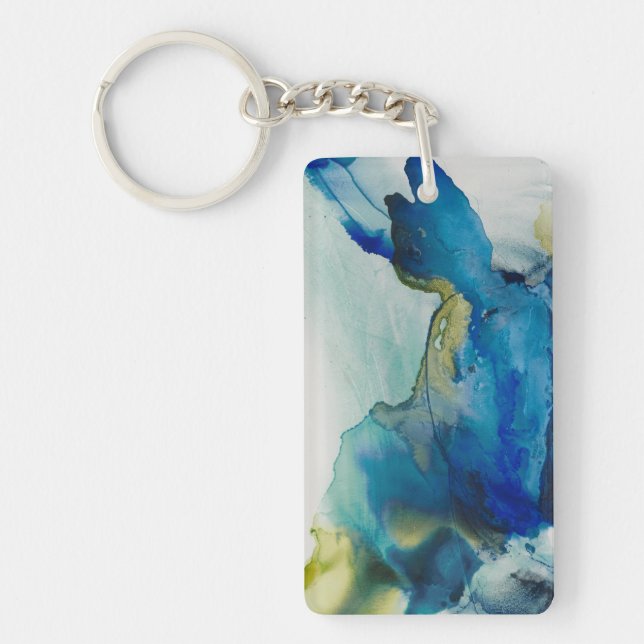 Abstract Terrain - Blue Keychain (Front)