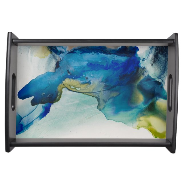Abstract Terrain - Blue Serving Tray (Front)