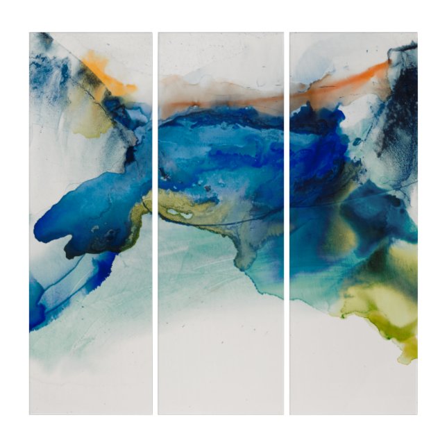 Abstract Terrain - Blue Triptych (Front)