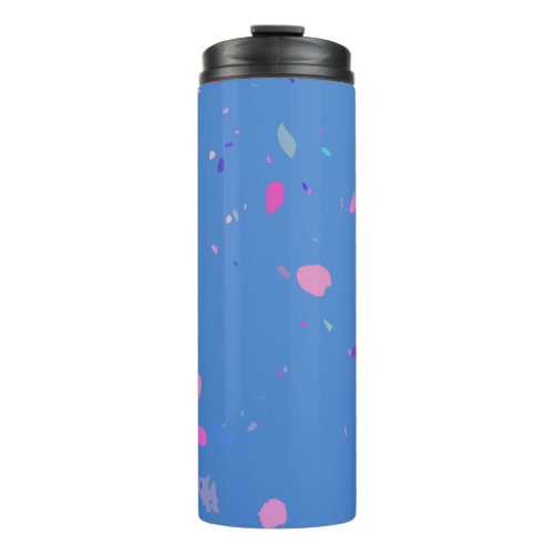 Abstract Terrazzo Galaxy Illustration in Blue Thermal Tumbler