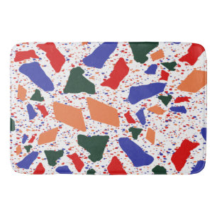 Abstract Terrazzo Hand Drawn Colorful Pattern Bath Mat
