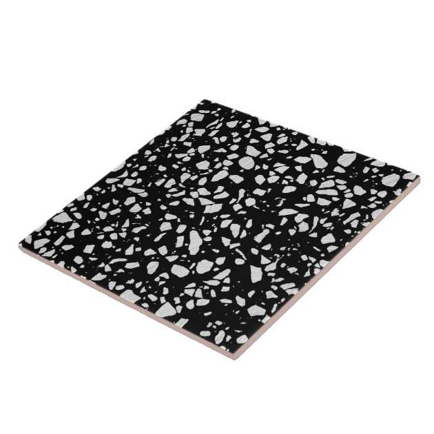 black and white terrazzo tiles