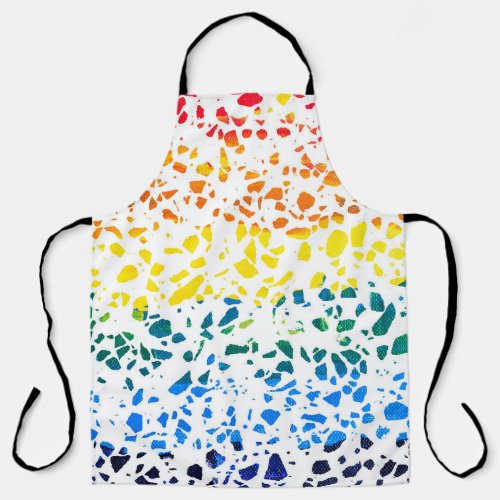 Abstract Terrazzo Mosaic Colorful Rainbow Pattern  Apron