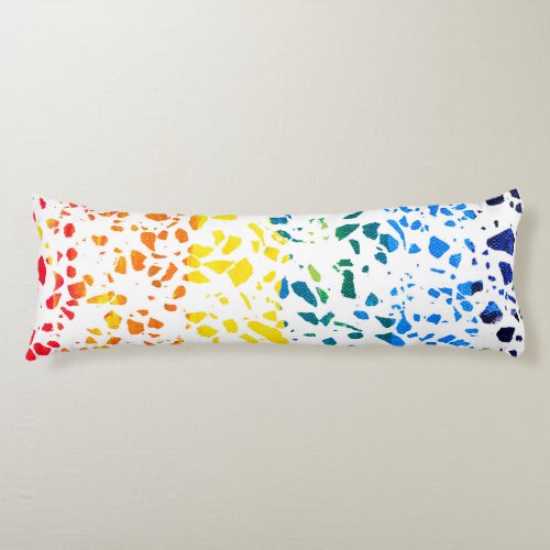 Abstract Terrazzo Mosaic Colorful Rainbow Pattern  Body Pillow