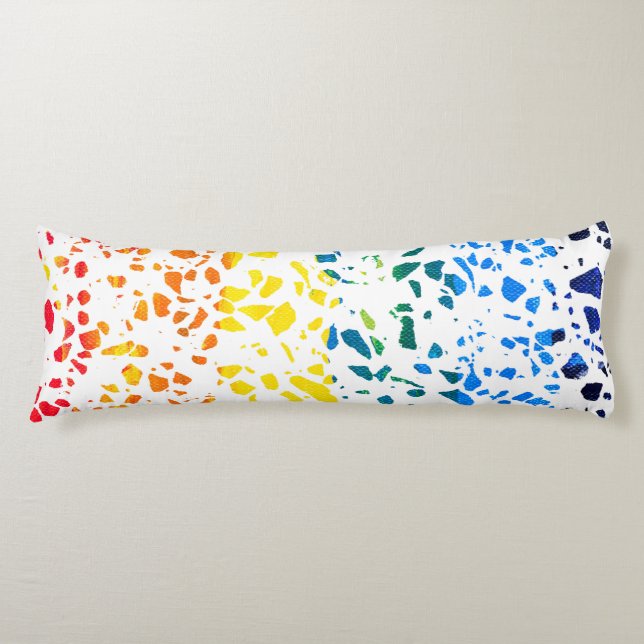 Abstract Terrazzo Mosaic Colorful Rainbow Pattern  Body Pillow (Front)