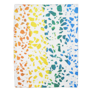 Abstract Terrazzo Mosaic Colorful Rainbow Pattern  Duvet Cover