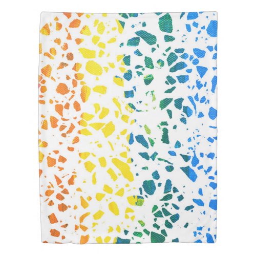 Abstract Terrazzo Mosaic Colorful Rainbow Pattern  Duvet Cover