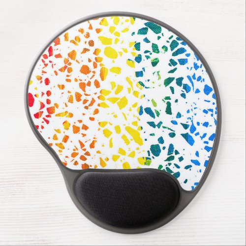 Abstract Terrazzo Mosaic Colorful Rainbow Pattern  Gel Mouse Pad