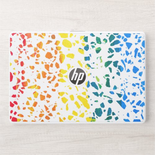 Abstract Terrazzo Mosaic Colorful Rainbow Pattern  HP Laptop Skin